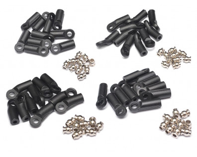 M4 Nylon Rod Ends w/Steel Pivot Ball Assorted Set (40pcs)