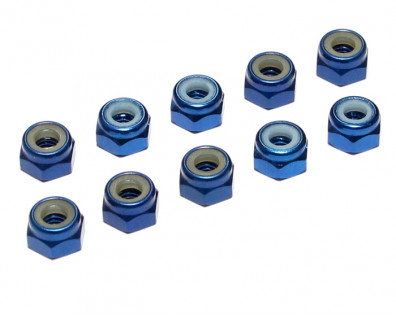 M4 Aluminum Lock Nut (10) Blue