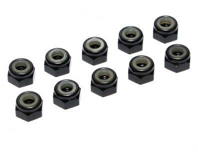 M4 Aluminum Lock Nut (10) Black