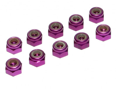 M4 Aluminum Lock Nut (10) Purple