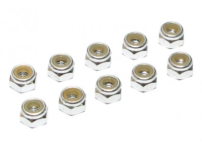 M4 Aluminum Lock Nut (10) Silver