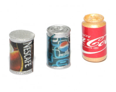 Scale Accessories - Caffeinated Beverages - Pepsi Coca-Cola Nescafe (3/Set) Red
