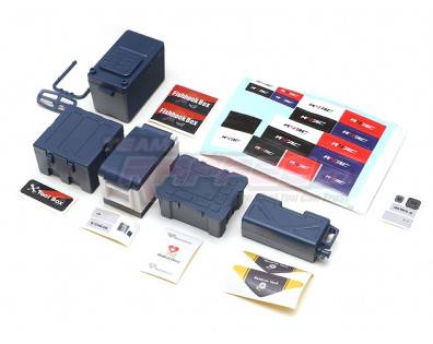 1/10 Scale Accessories Fishing Tackle Boxes and Cooler Blue