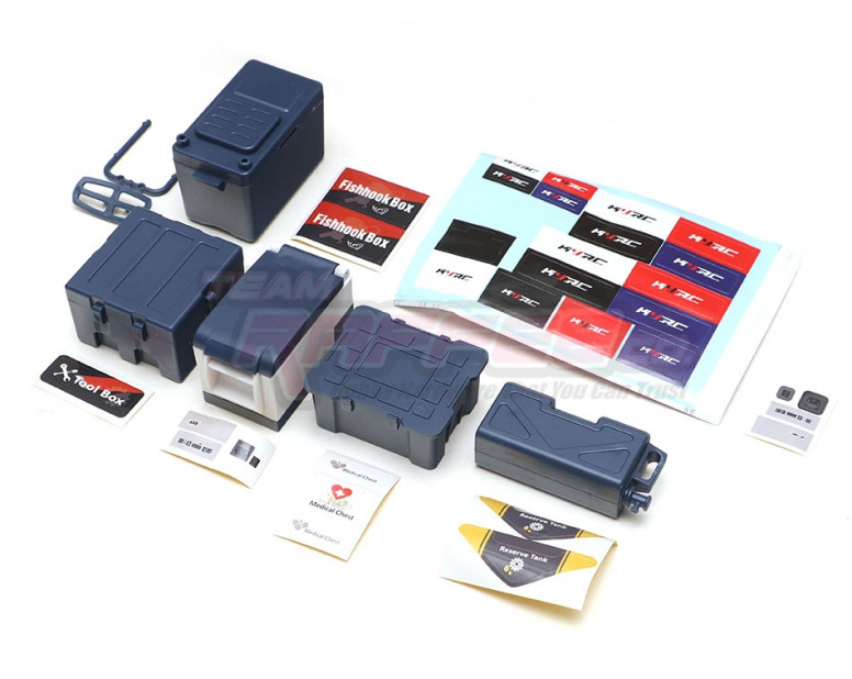 1/10 Scale Accessories Fishing Tackle Boxes and Cooler Blue