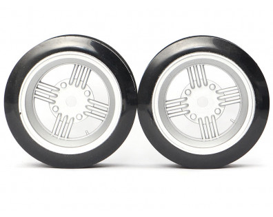 Classic Fake Tire Wall Wheel Set (2Pcs) Silver For 1/10 RC Car (3mm Offset)