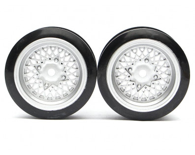 Classic Fake Tire Wall Wheel Set (2Pcs) Silver For 1/10 RC Car (3mm Offset)