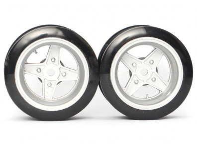 Classic Fake Tire Wall Wheel Set (2Pcs) Silver For 1/10 RC Car (6mm Offset)