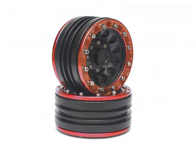 Gravity™ 1.9 Beadlock Wheels (2) for Crawler Red