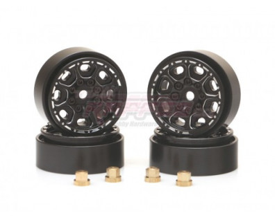 Alu+Brass 8-petals Wheel for 1/24 RC Crawler (4) Black