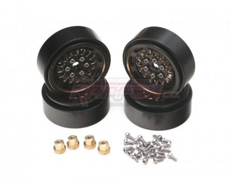 Brass Wheels w/ Brass Hubs for 1/24 RC Crawler (4)