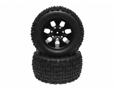2 In 1 1/10 Monster Truck Wheel & Tire Set 7 Spoke Patter D