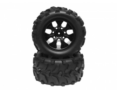 2 In 1 1/10 Monster Truck Wheel & Tire Set 7 Spoke Patter C