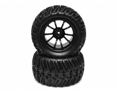 2 In 1 1/10 Monster Truck Wheel & Tire Set 10 Spoke Patter A