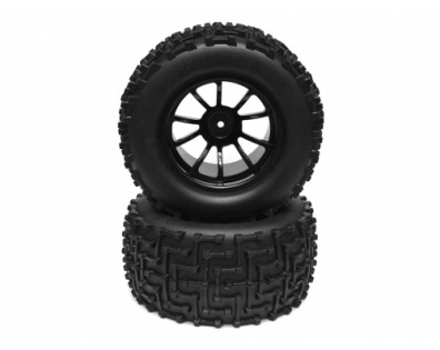 2 In 1 1/10 Monster Truck Wheel & Tire Set 10 Spoke Patter D