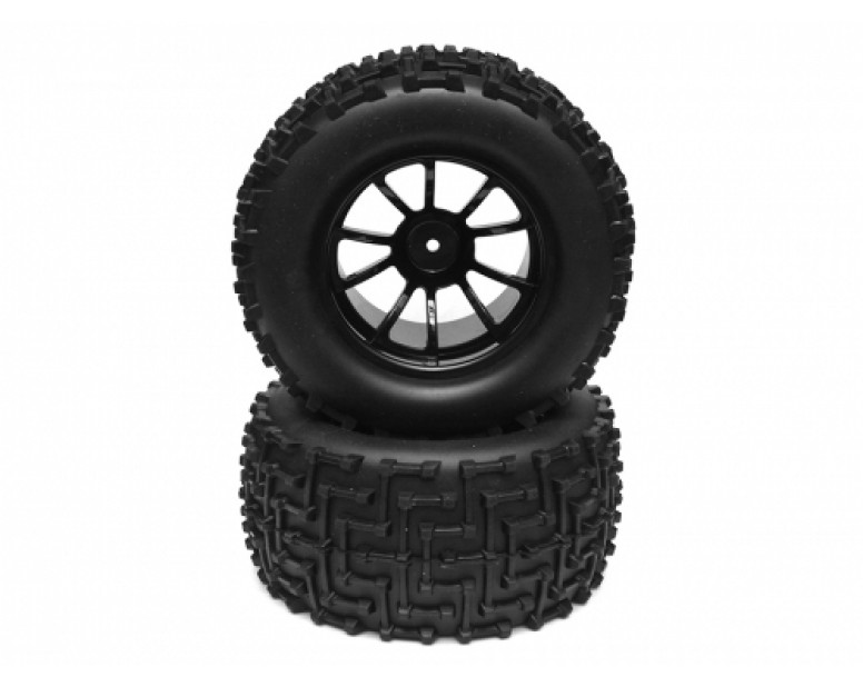2 In 1 1/10 Monster Truck Wheel & Tire Set 10 Spoke Patter D