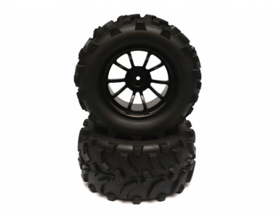 2 In 1 1/10 Monster Truck Wheel & Tire Set 10 Spoke Patter C