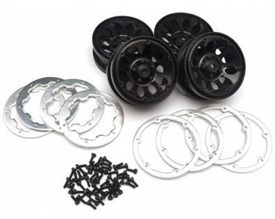 1.9 Wheels Hex: 12mm  For Jeep Axial Tamiya 4WD (4) Black