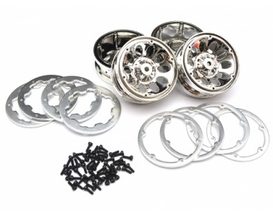 1.9 Wheels Hex: 12mm  For Jeep Axial Tamiya 4WD (4) Silver