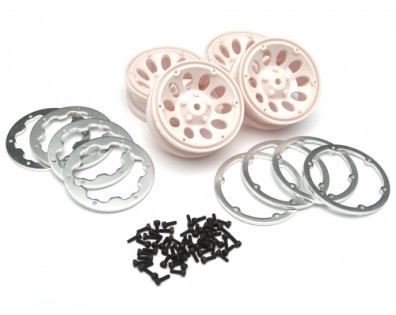 1.9 Wheels Hex: 12mm  For Jeep Axial Tamiya 4WD (4) White