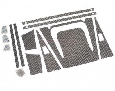 Stainless Steel Diamond Plate Accessories Pack for Defender Wagon D90/D110 Black