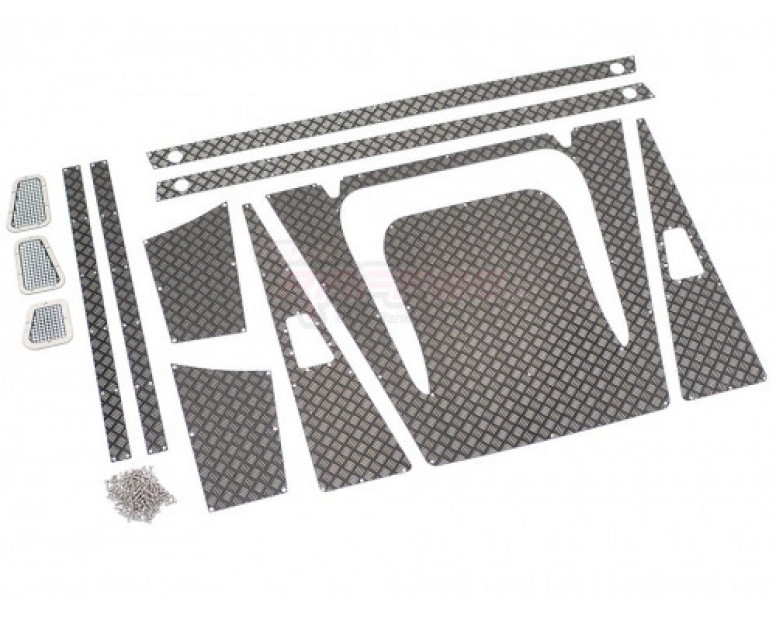 Stainless Steel Diamond Plate Accessories Pack for Defender Wagon D90/D110 Black
