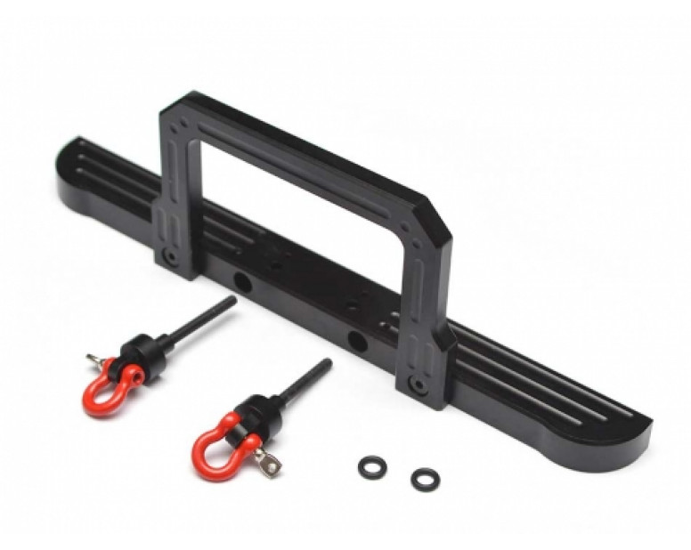 Aluminum Front Bumper w/Winch Mount for Defender D90 D110 Black