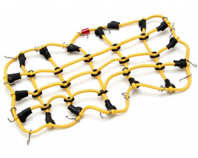 Scale Accessories Elastic Luggage Net with Hooks 20x12cm for RC Crawler & Truck Yellow
