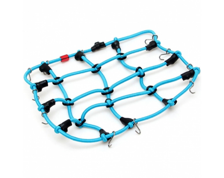 Scale Accessories Elastic Luggage Net with Hooks 15x9cm for RC Crawler & Truck Blue