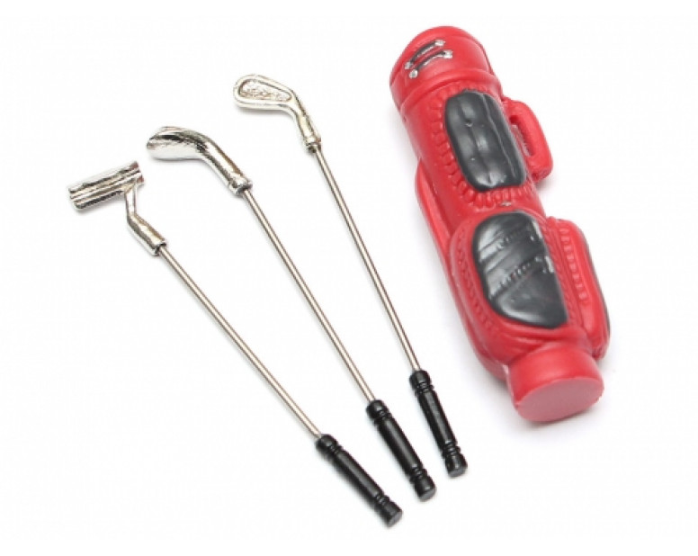 Scale Accessories -  Golf Set & Stand Bag Red