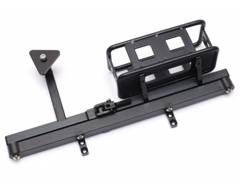 Steel Tough Rear Bumper w/ Wheel Carrier & Jerry Can Holder Black