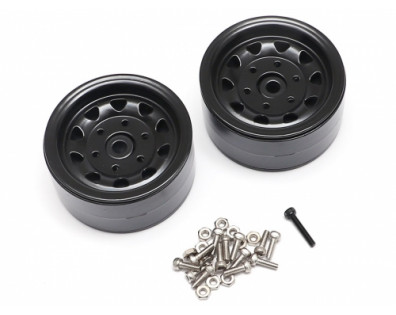 1.9 High Mass Steelie 6 Lug Beadlock Wheels Type A (2) Black