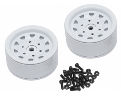 1.9 High Mass Steelie 6 Lug Beadlock Wheels Type A (2) White