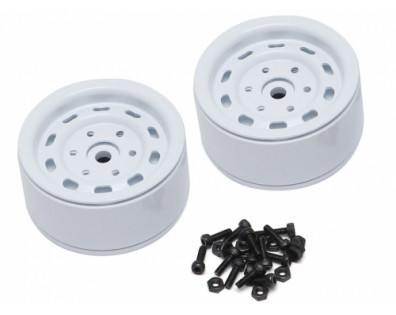 1.9 High Mass Steelie 6 Lug Beadlock Wheels Type B (2) White