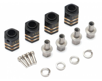 Brass 10MM Offset Wheel Hex Adapter w/ Hex Pins for TRX4 (4)