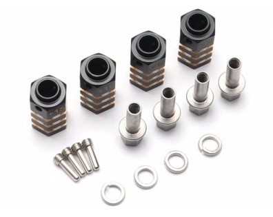 Brass 15MM Offset Wheel Hex Adapter w/ Hex Pins for TRX4 (4)