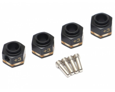 Brass 3MM Offset Wheel Hex Adapter for TRX4 (4)