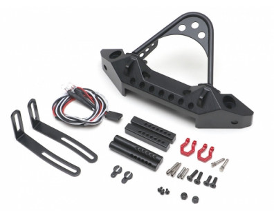 CNC Aluminum Rubicon Front Bumper with LED Black