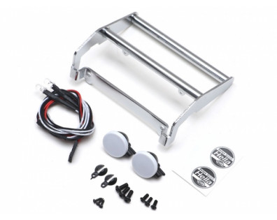 CNC Aluminum Front Bumper with LED for TRX4 Ford Bronco Silver