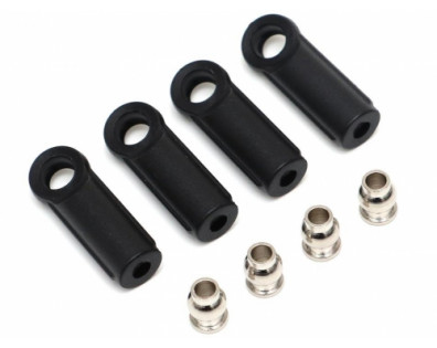 M4 Nylon Rod Ends Straight 18.5mm with Steel Pivot Ball (5.8x3x7.4mm) 4pcs