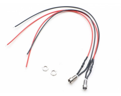 3mm 6-12V LED Unit Set  with Holders 6.5x7mm Wire Length 20 cm (2 Red LEDS)