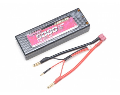 Graphene Lipo Battery 7.4V 5000mAh 2S 45C Banana T Plug/Deans Hard Case Pack