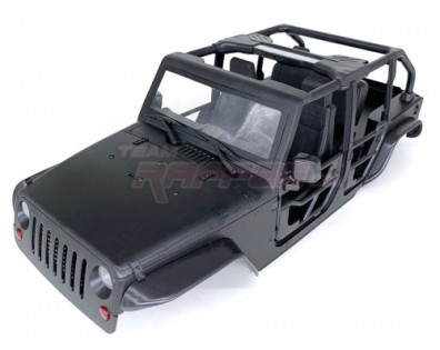Rubicon Hard Body w/ Full Tube Doors & Open-Top for 1/10 Crawler 313mm Matte Black