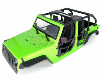 Rubicon Hard Body w/ Full Tube Doors & Open-Top for 1/10 Crawler 313mm Green
