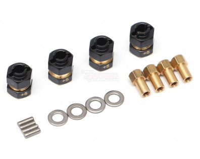Brass Wheel Hex Widener +5mm (4) Black
