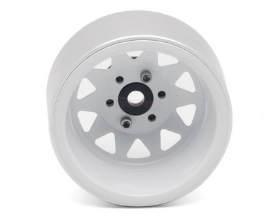 1.9 High Mass Steelie 6 Lug Beadlock Wheels White