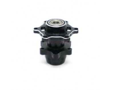 Aluminium Front Wheel Hub Hex with Bearings Black