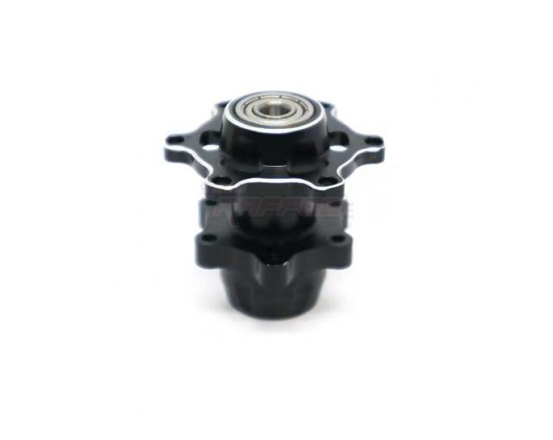 Aluminium Front Wheel Hub Hex with Bearings Black