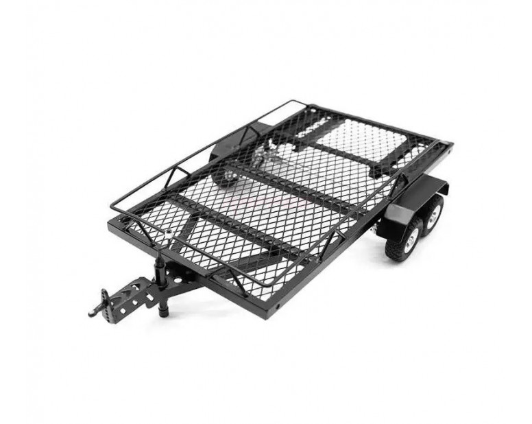 1/18 Scale Metal Dual Axle Trailer Black