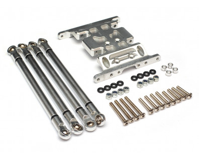 Aluminum Gearbox Holder & Lower Link Silver
