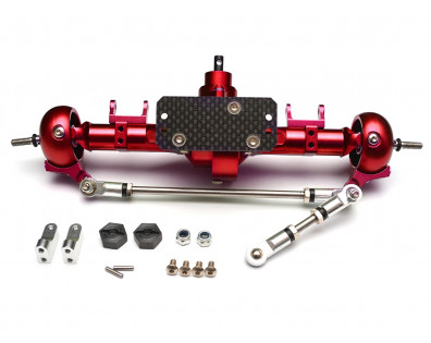 Complete Aluminum Front Axle for SCX-10 AX10 Red